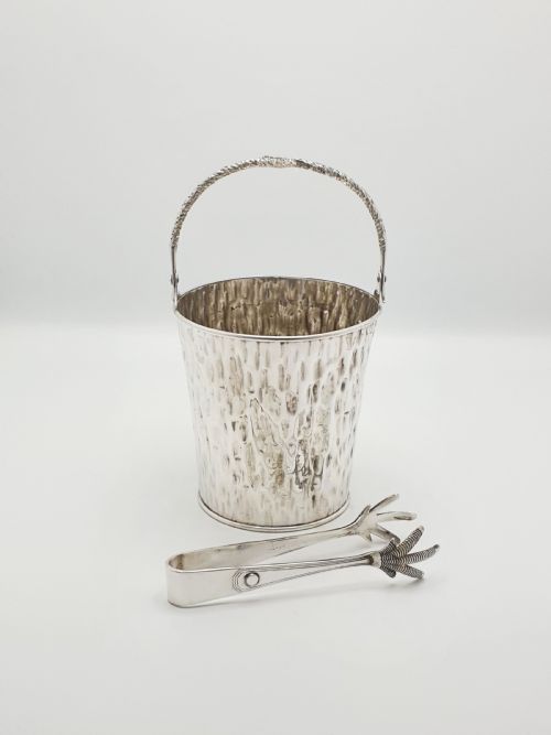 fig 1. Arts and Crafts Hukin & Heath Ice Bucket and Tongs – circa 1890