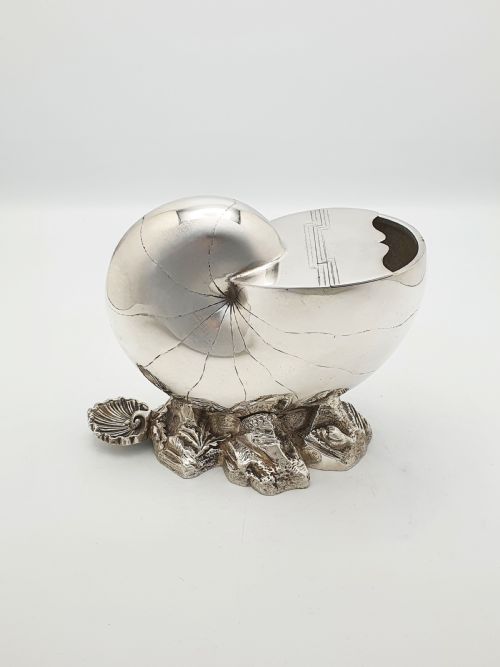 fig 1. Fabulous Antique Victorian Silver-Plated Nautilus Spoon Warmer – circa 1880