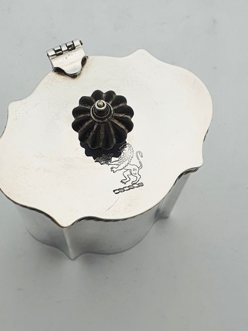 fig 1. Lovely Antique Georgian-Style Silver Plated Tea Caddy – circa 1920