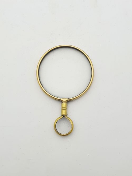fig 1. Small Antique Edwardian Brass Magnifying Glass – circa 1905