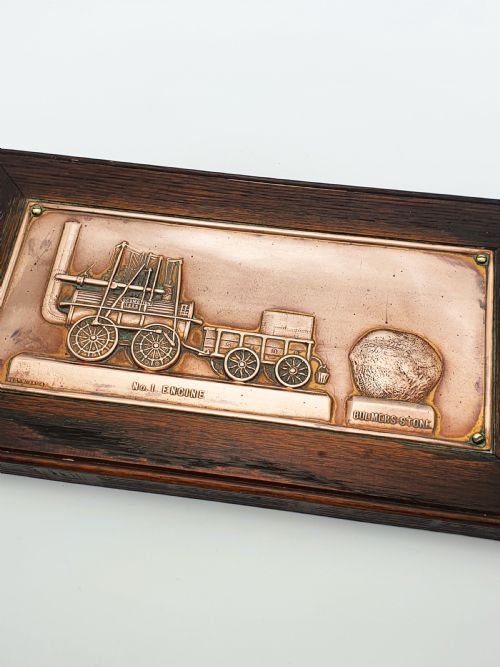 ANTIQUE COPPER RELIEF PLAQUE NO1 ENGINE BULMERS STONE 1909 - ADDITIONAL PHOTO 1