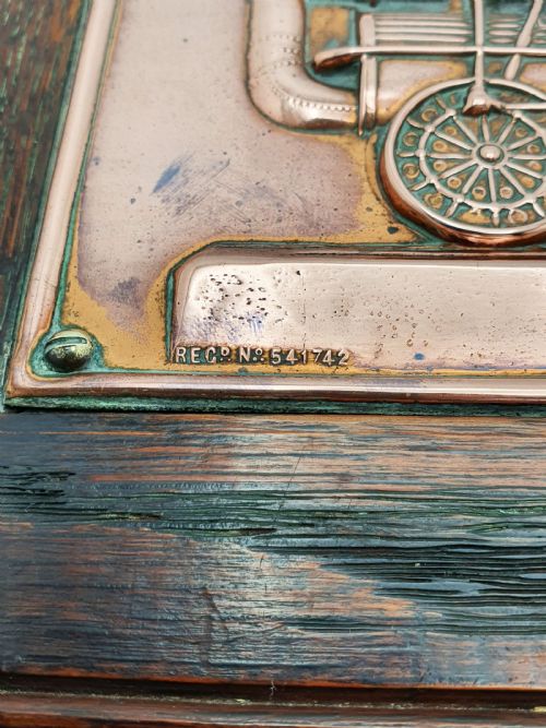 ANTIQUE COPPER RELIEF PLAQUE NO1 ENGINE BULMERS STONE 1909 - ADDITIONAL PHOTO 3