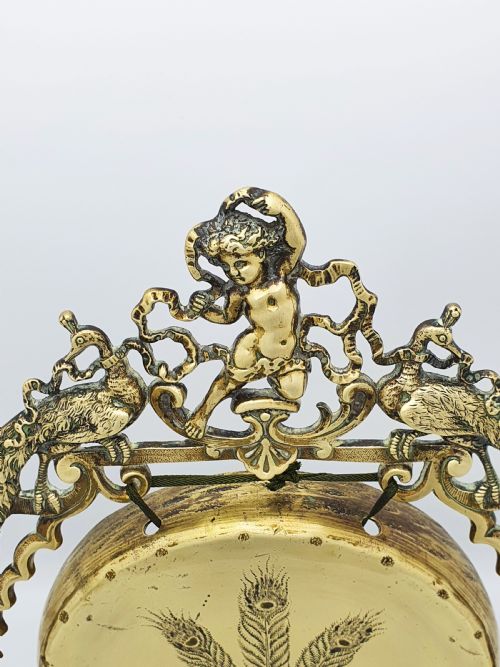 fig 1. Fabulous Antique Victorian Brass Peacock Dinner Gong – circa 1890
