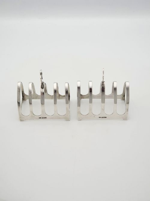 fig 1. Nice Pair of Art Deco Sterling Silver Toast Racks – Sheffield 1933