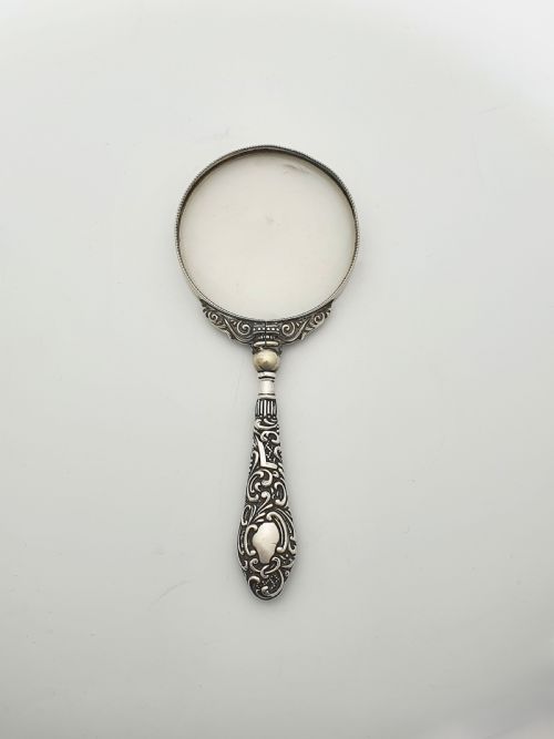 fig 1. Antique Victorian Sterling Silver-Handled Magnifying Glass – 1899