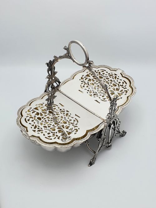 fig 2. Fantastic Antique Victorian Shell Shaped Folding Biscuit Box - circa 1880