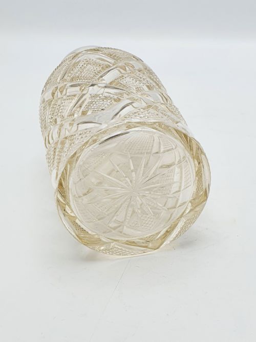 ANTIQUE EDWARDIAN CUT GLASS SCENT BOTTLE WITH STERLING SILVER LID 1903 - ADDITIONAL PHOTO 7