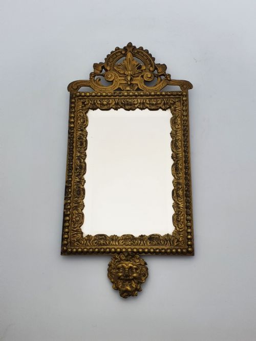 fig 1. Pair of French Grand Tour Gilt Bronze Wall Mirrors with Mythological Masks – circa 1870