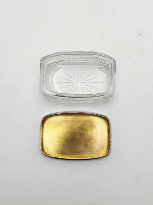 ART DECO STERLING SILVER GUILLOCH ENAMEL AND ETCHED GLASS JAR LONDON 1929 - ADDITIONAL PHOTO 8
