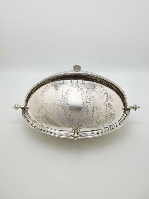 FABULOUS VICTORIAN SILVER PLATED DOUBLE ROLLOVER DISH CIRCA 1890 - ADDITIONAL PHOTO 1