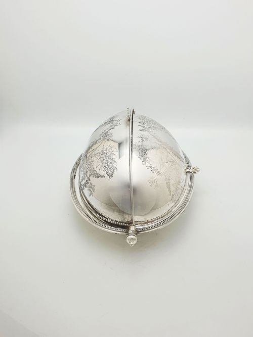 FABULOUS VICTORIAN SILVER PLATED DOUBLE ROLLOVER DISH CIRCA 1890 - ADDITIONAL PHOTO 2
