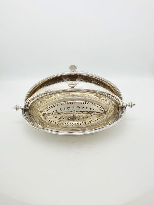 FABULOUS VICTORIAN SILVER PLATED DOUBLE ROLLOVER DISH CIRCA 1890 - ADDITIONAL PHOTO 5