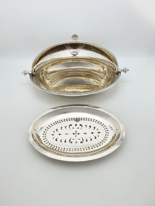 FABULOUS VICTORIAN SILVER PLATED DOUBLE ROLLOVER DISH CIRCA 1890 - ADDITIONAL PHOTO 6
