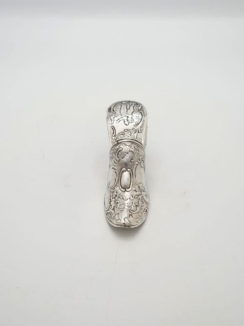 fig 2. Unusual Antique Victorian Sterling Silver Shoe Shaped Box - 1900