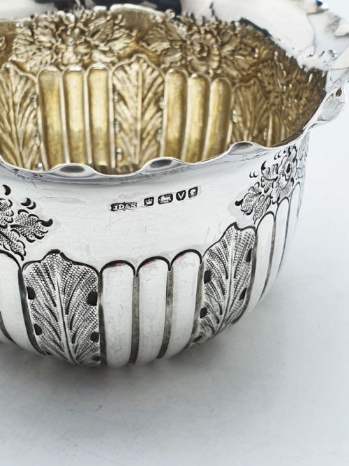 SMALL ANTIQUE VICTORIAN STERLING SILVER BOWL 1888 - ADDITIONAL PHOTO 2
