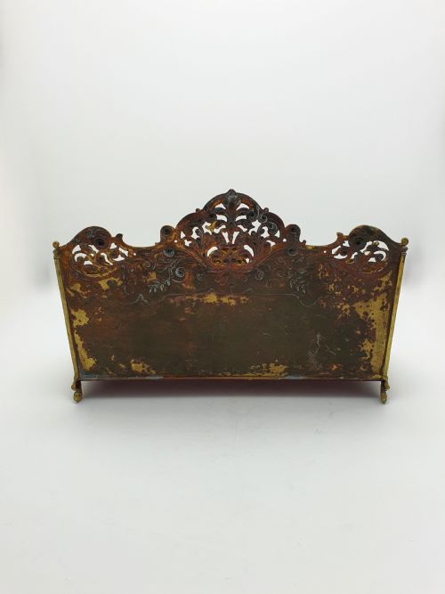 MAGNIFICENT GRAND TOUR BRASS ROCOCO REVIVAL LETTER RACK CIRCA 1860 - ADDITIONAL PHOTO 7