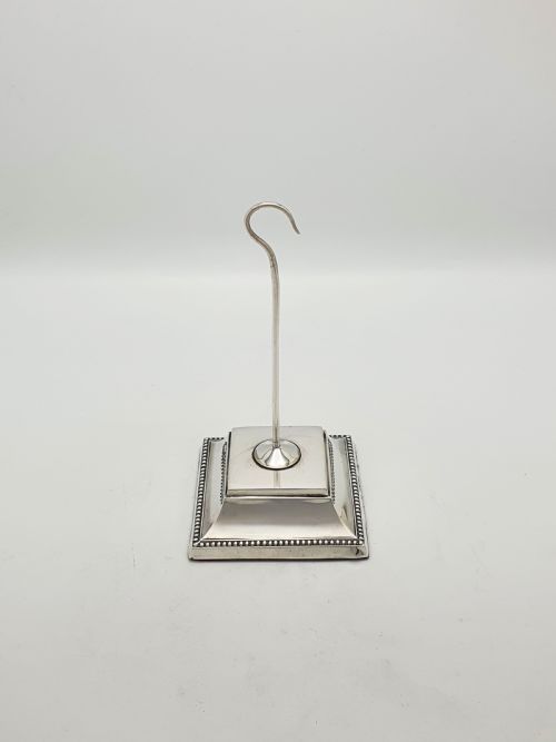ANTIQUE VICTORIAN RECEIPT HOOK STAND WITH STERLING SILVER PLINTH BASE 1898 - ADDITIONAL PHOTO 4
