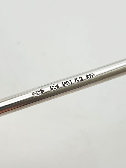 ANTIQUE VICTORIAN RECEIPT HOOK STAND WITH STERLING SILVER PLINTH BASE 1898 - ADDITIONAL PHOTO 6