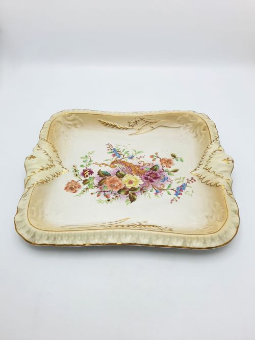 LOVELY ANTIQUE CARLTON WARE FLORAL GILT RECTANGULAR SERVING TRAY 1896 - ADDITIONAL PHOTO 3