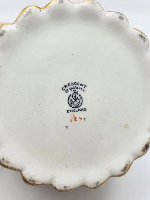 LOVELY ANTIQUE EDWARDIAN FLOW BLUE WHITE BISCUIT BARREL CIRCA 1905 - ADDITIONAL PHOTO 8