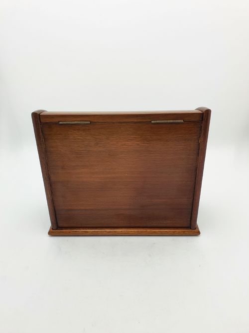 NICE ANTIQUE EDWARDIAN MAHOGANY HINGEDLID DESK TIDY WITH INLAID DETAIL CIRCA 1905 - ADDITIONAL PHOTO 6