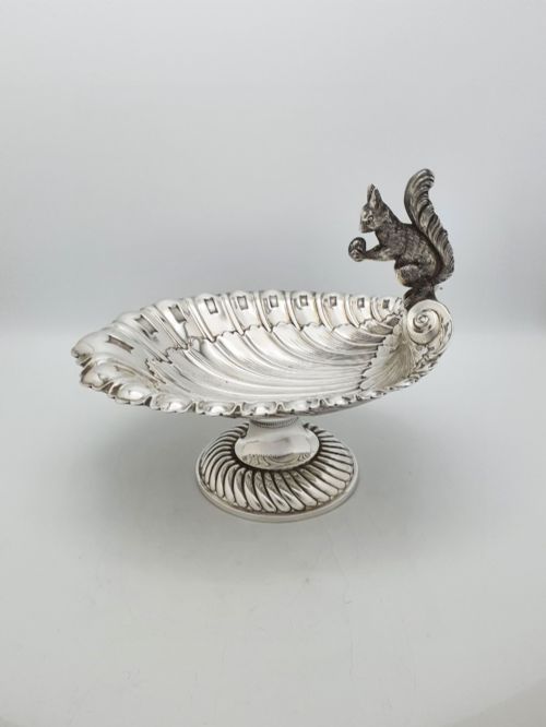 CHARMING WMF SILVERPLATED SQUIRREL NUT DISH CIRCA 1920