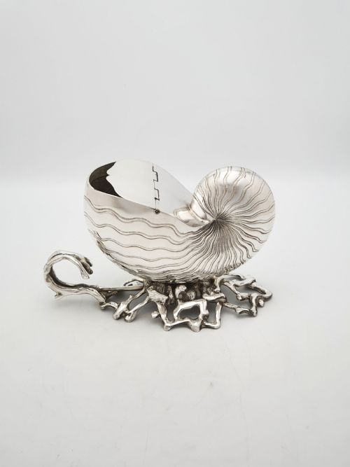 fig 2. Gorgeous Antique Silver Plated Nautilus Shell Spoon Warmer – circa 1860