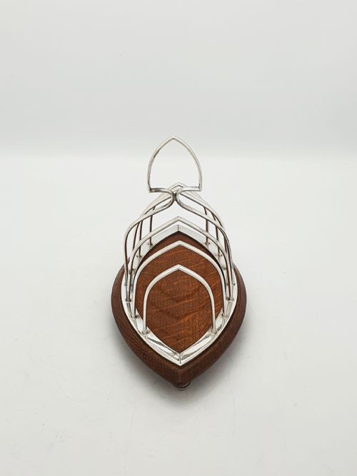 fig 2. Lovely Antique Edwardian Silver Plated and Oak Toast Rack – circa 1905