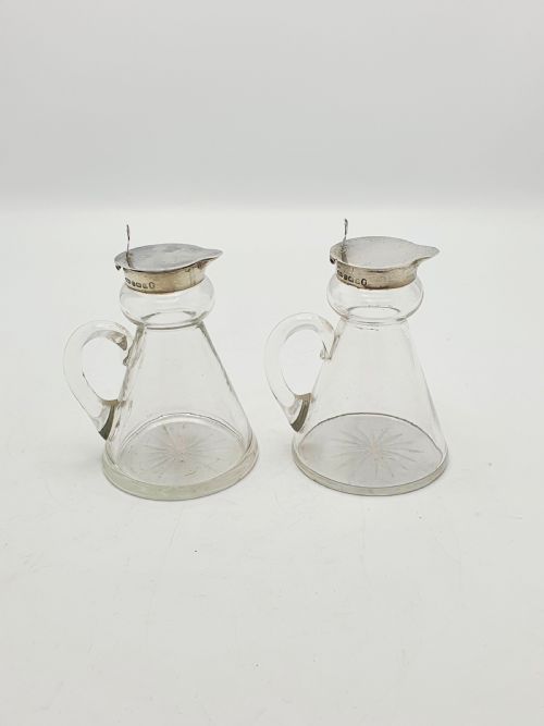 Pair of Sterling Silver Whiskey Noggins with George V Silver Jubilee Mark - 1935