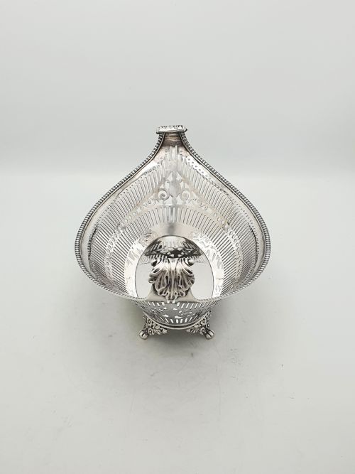 fig 2. Antique Regency Style Pierced Bread Basket with Serving Fork – circa 1905