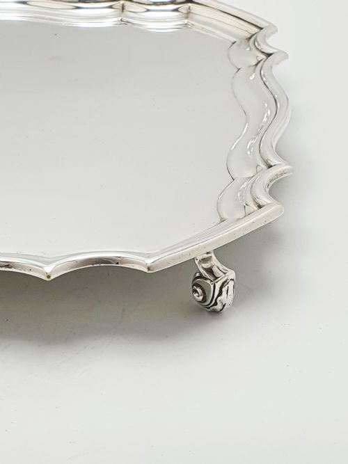 fig 1. Nice Art Deco Silver-Plated Scalloped Salver/Tray – circa 1925