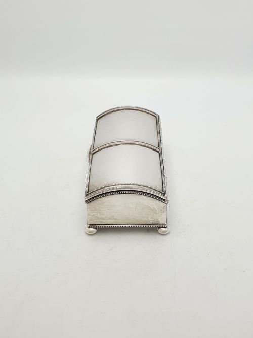 ANTIQUE EDWARDIAN SILVER PLATED DOUBLE INKSTAND WITH CUT GLASS INKWELLS CIRCA 1905 - ADDITIONAL PHOTO 5