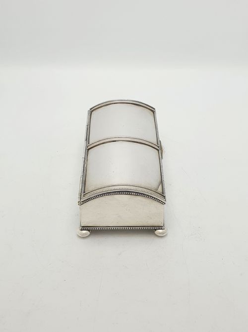 ANTIQUE EDWARDIAN SILVER PLATED DOUBLE INKSTAND WITH CUT GLASS INKWELLS CIRCA 1905 - ADDITIONAL PHOTO 7