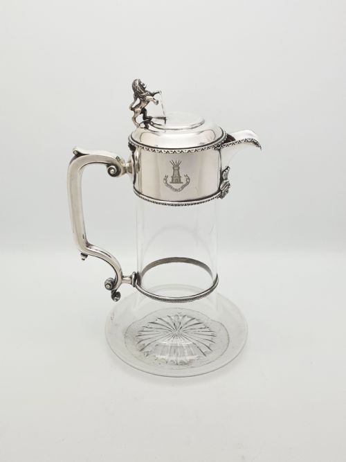 FABULOUS ANTIQUE VICTORIAN SILVER PLATED CLARET JUG WITH LION FINIAL CIRCA 1880 - ADDITIONAL PHOTO 2