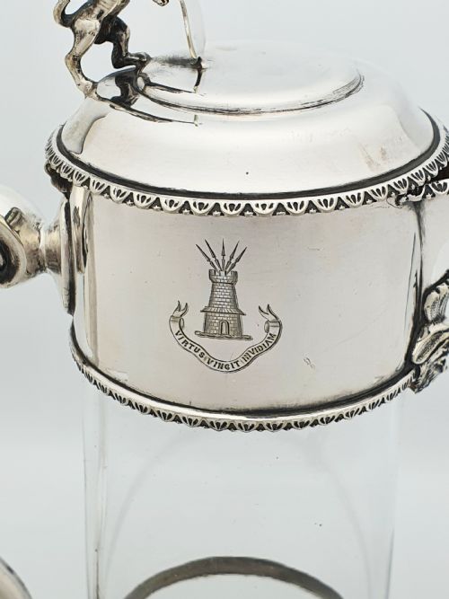 FABULOUS ANTIQUE VICTORIAN SILVER PLATED CLARET JUG WITH LION FINIAL CIRCA 1880 - ADDITIONAL PHOTO 4