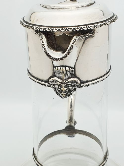 FABULOUS ANTIQUE VICTORIAN SILVER PLATED CLARET JUG WITH LION FINIAL CIRCA 1880 - ADDITIONAL PHOTO 5