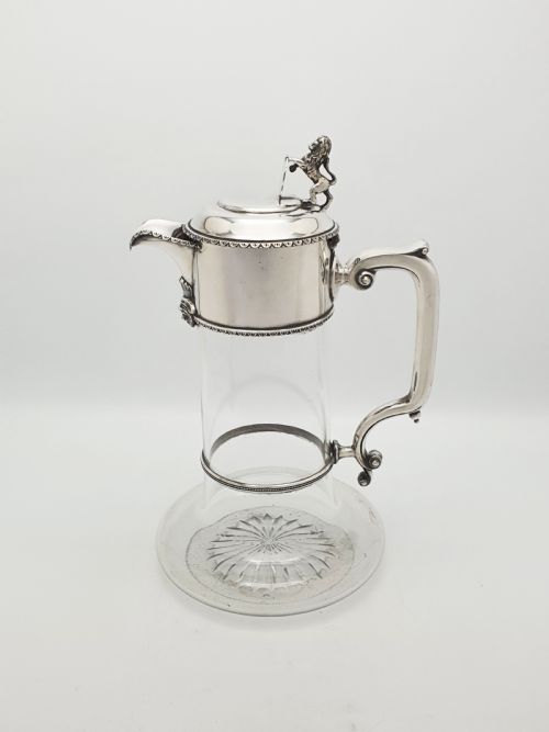 FABULOUS ANTIQUE VICTORIAN SILVER PLATED CLARET JUG WITH LION FINIAL CIRCA 1880 - ADDITIONAL PHOTO 7