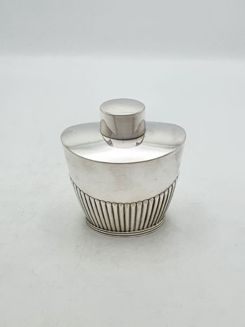 ANTIQUE EDWARDIAN MAPPIN WEBB SILVER PLATED TEA CANISTER CIRCA 1905