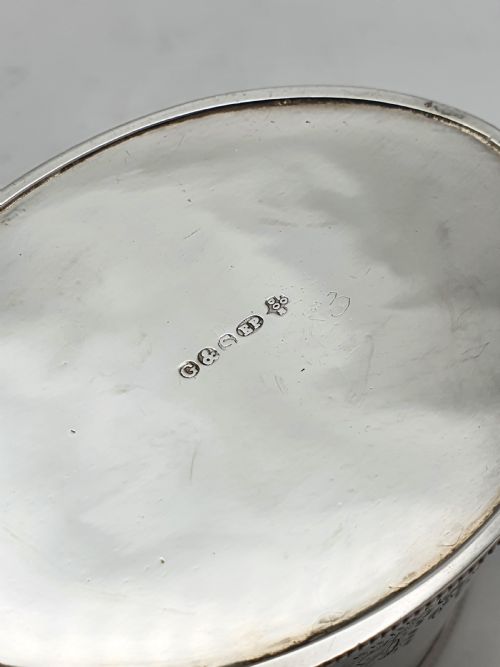ANTIQUE EDWARDIAN SILVER PLATED ENGRAVED TEA CADDY WITH SHELL SPOON CIRCA 1905 - ADDITIONAL PHOTO 7