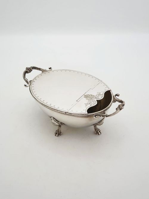 Ornate Antique Victorian Spoon Warmer with Lions Paw Feet – Circa 1880