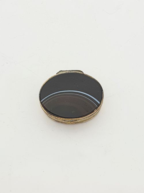LOVELY ANTIQUE VICTORIAN OVAL AGATE AND GILT BRASS BOX CIRCA 1890 - ADDITIONAL PHOTO 2
