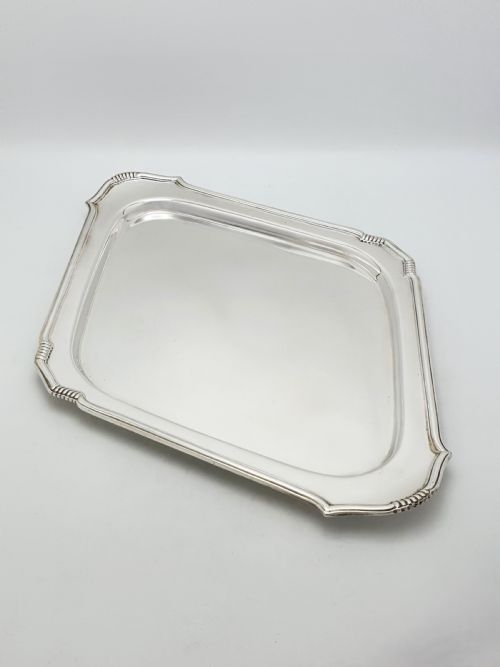 NICE ART DECO SILVER PLATED DIAMOND SHAPED COCKTAIL TRAY CIRCA 1925
