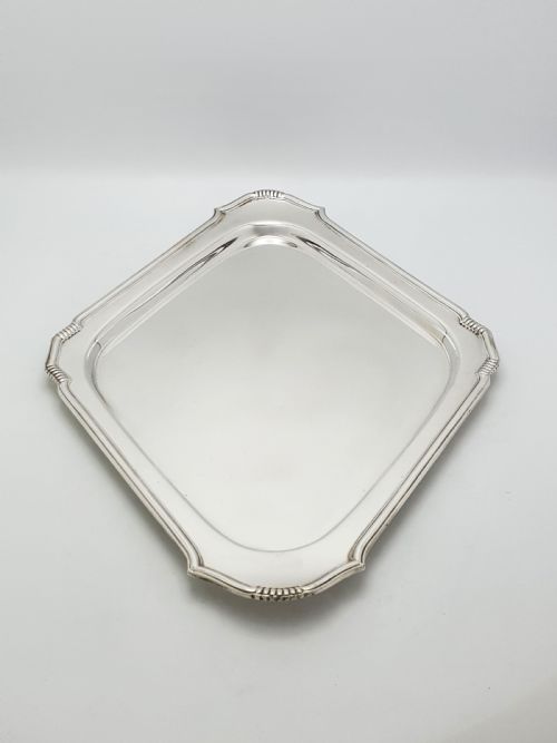 NICE ART DECO SILVER PLATED DIAMOND SHAPED COCKTAIL TRAY CIRCA 1925 - ADDITIONAL PHOTO 2