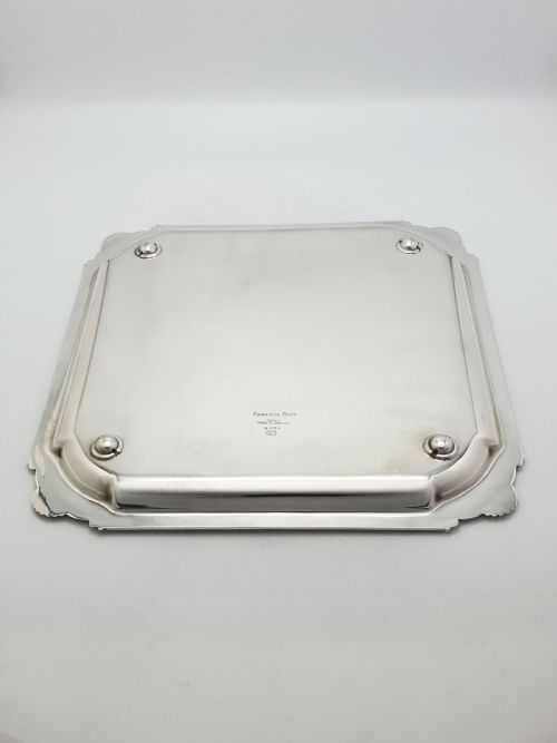 ART DECO SILVER PLATED COCKTAIL TRAY WITH SHELL BORDER CIRCA 1925 - ADDITIONAL PHOTO 3
