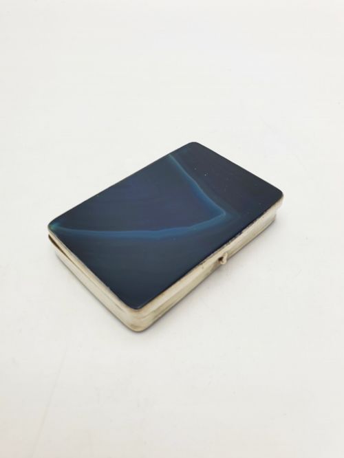fig 1. Stunning Antique Victorian Blue Agate Trinket Box – circa 1900