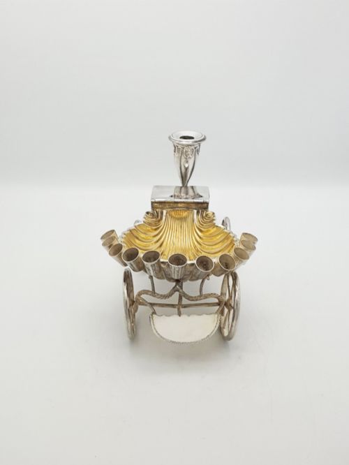 fig 2. Unusual Antique Victorian Cigar Trolley With Gilt Shell Ashtray – circa 1860