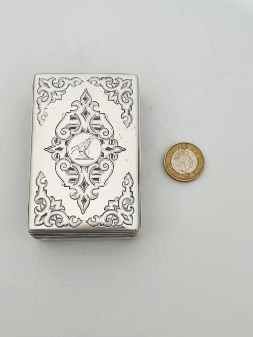 LOVELY ANTIQUE VICTORIAN STERLING SILVER CUT GLASS TRINKET BOX 1844 - ADDITIONAL PHOTO 5