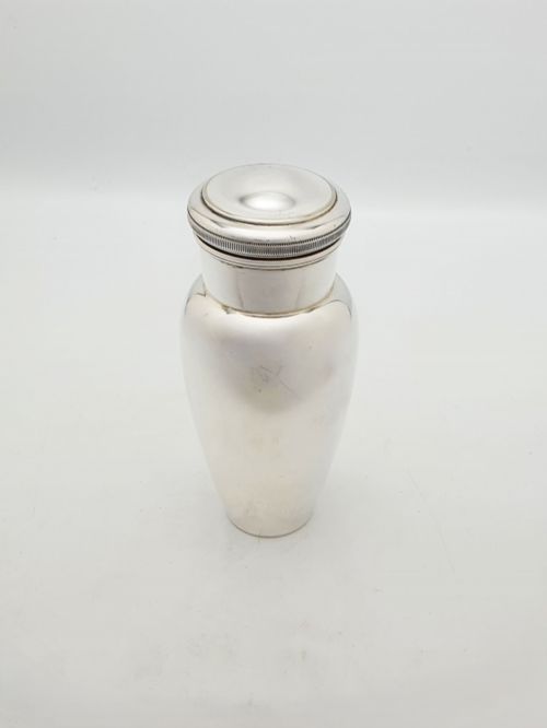 Unusual Art Deco Silver Plated Bachelor Cocktail Shaker with Ice Breaker – Circa 1925