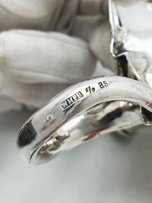 WMF ART NOUVEAU SILVER PLATED LEAF FORM CHAMBERSTICK CANDLESTICK CIRCA 1900 - ADDITIONAL PHOTO 6
