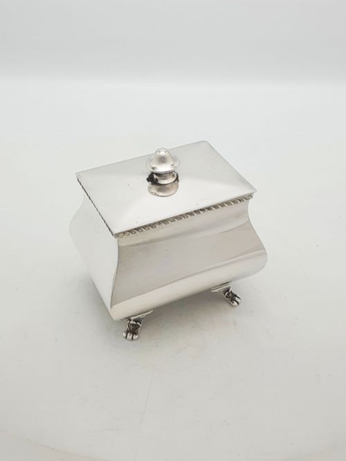 fig 1. Lovely Antique Edwardian Silver Plated Tea Caddy and Spoon – circa 1905